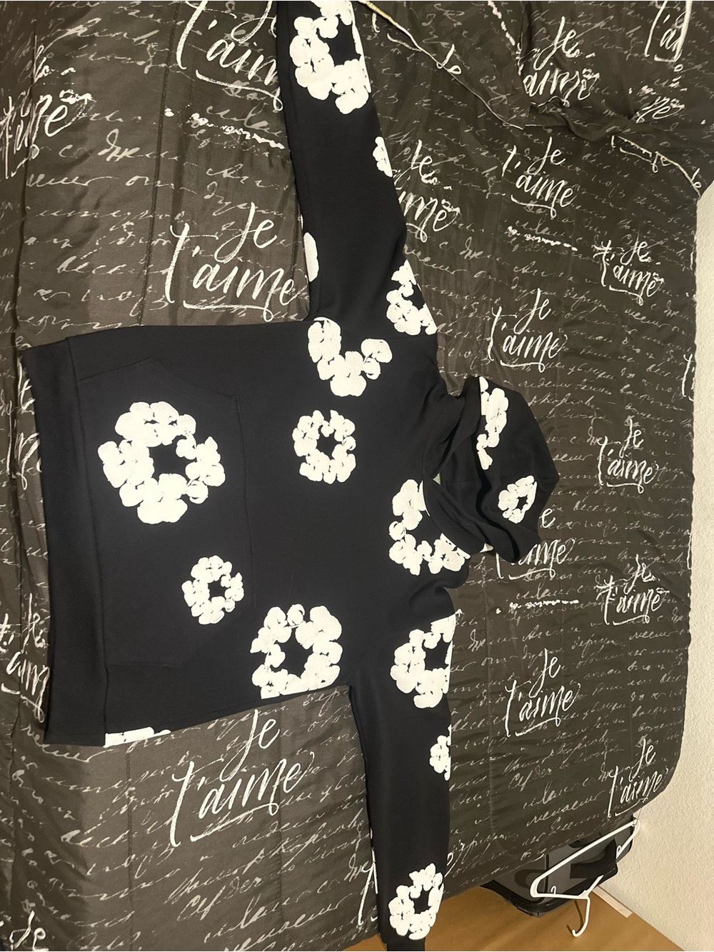 Black denim tears hoodie.